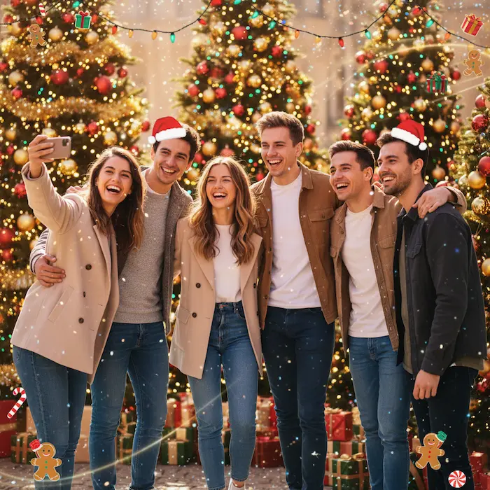 Add Christmas Background to Photo