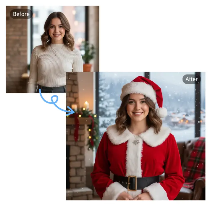 Convert Photo into Santa Claus