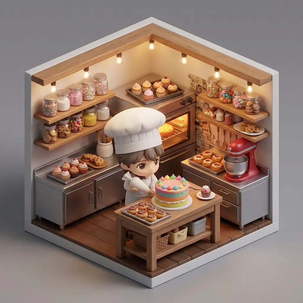 3D Miniature Isometric Room
