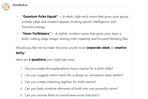 クールなチーム名のアイデア