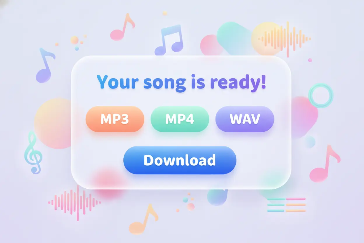 Téléchargez votre musique IA au format MP3, MP4 ou WAV