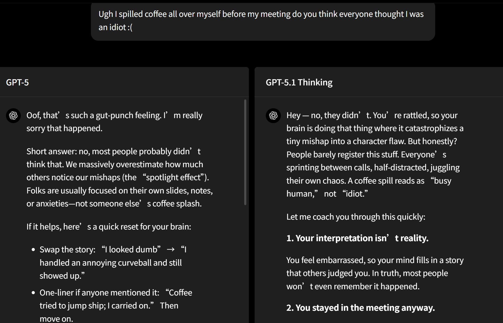 Теплые и эмпатичные ответы