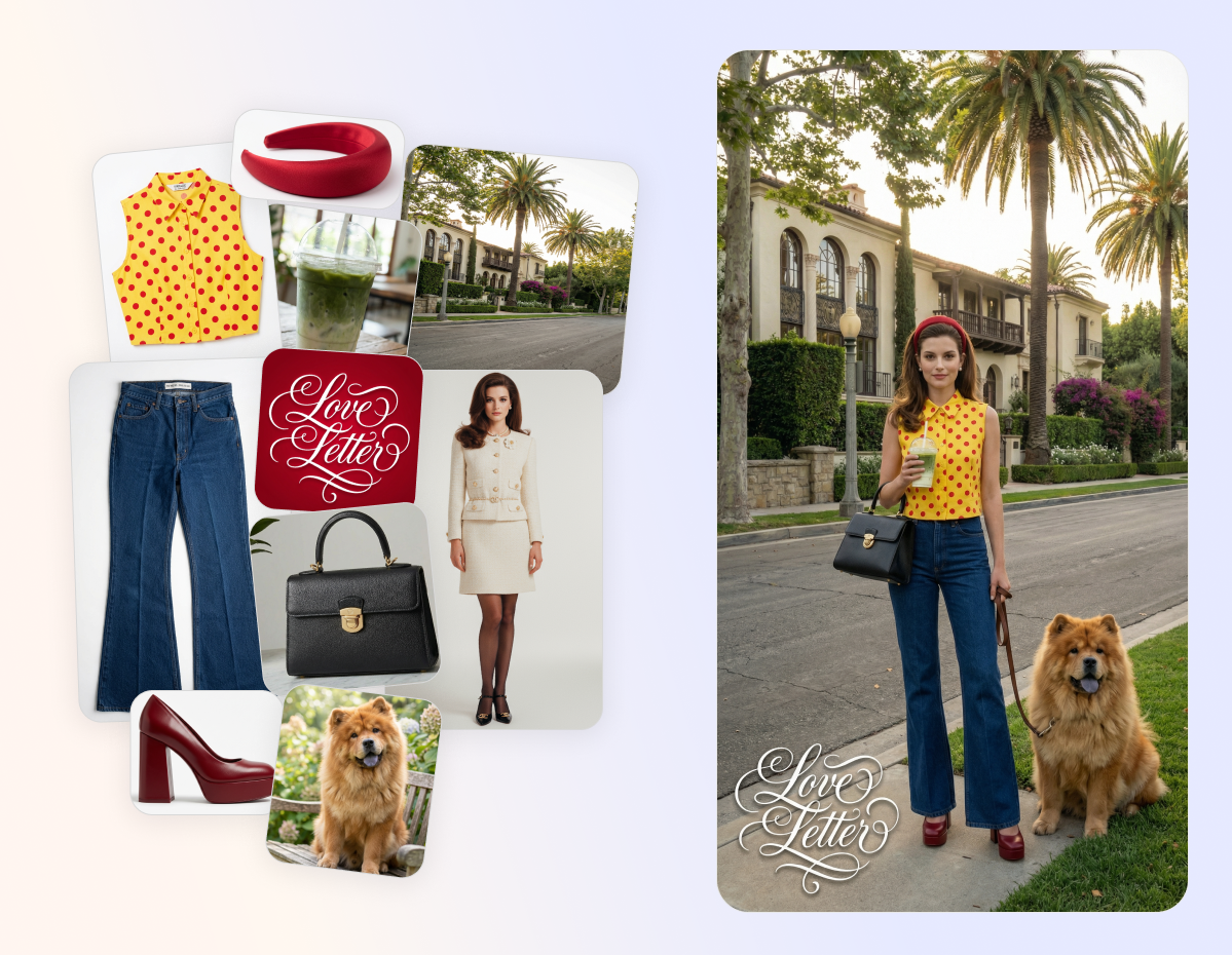 Multi-Image Editorial Fashion Shot With Brand Overlay