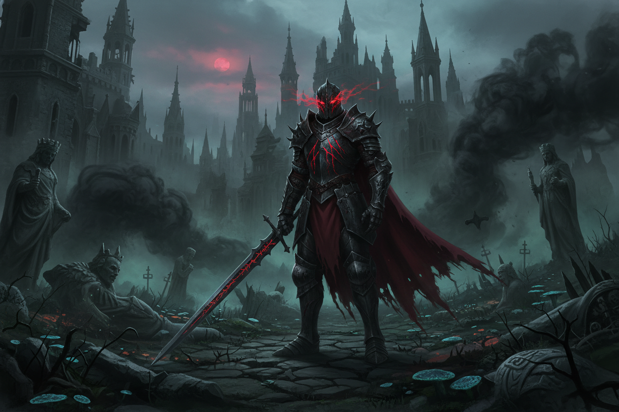 Kostenloses episches Dark-Fantasy-Kunstwerk mit dem Dark-Fantasy  KI-Generator | Bylo.ai, image size:1248x832