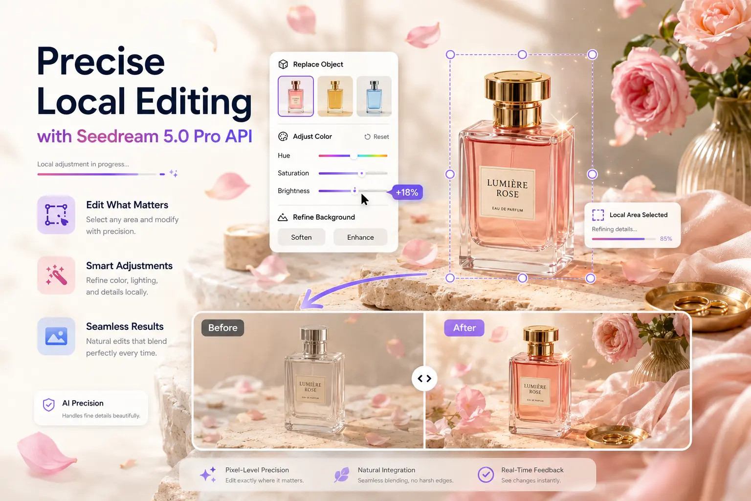 Seedream product campaign example from KIE